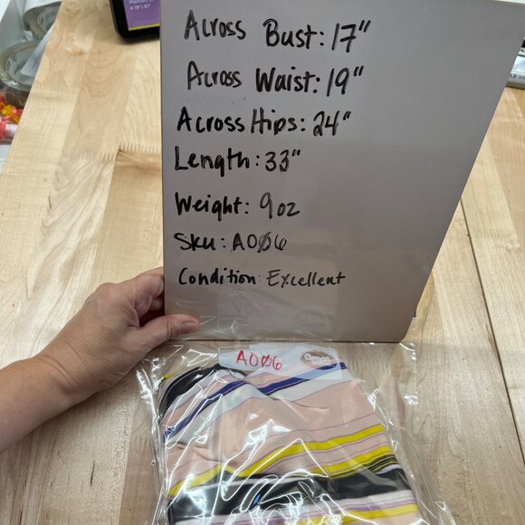 1. State Halter Neck Striped Mini Swing Trapeze Dress Size Medium - Picture 9 of 9